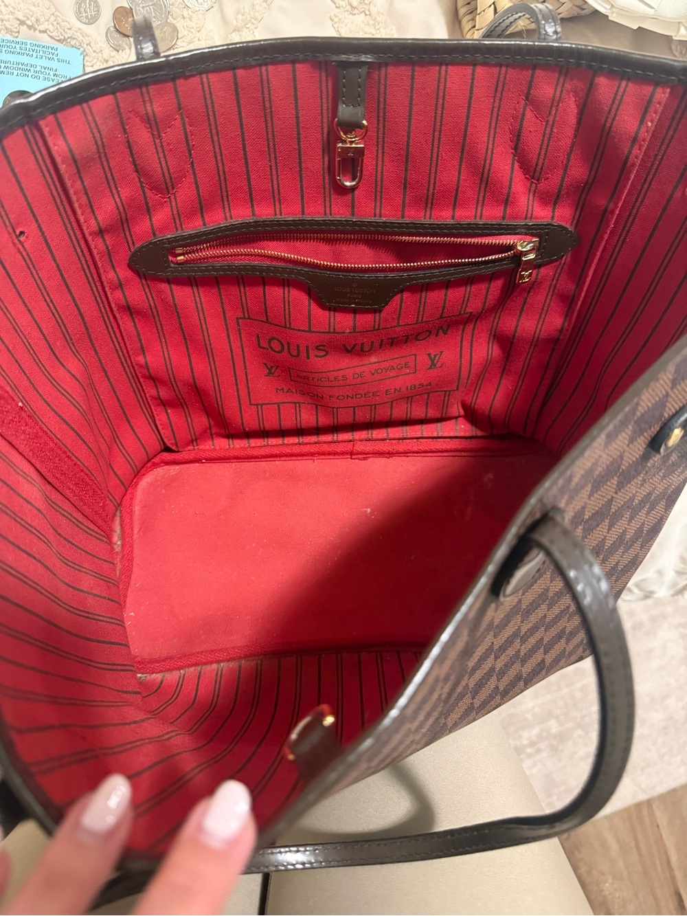 Damier Ebene Louis Vuitton Neverfull MM - Picture 4 of 4